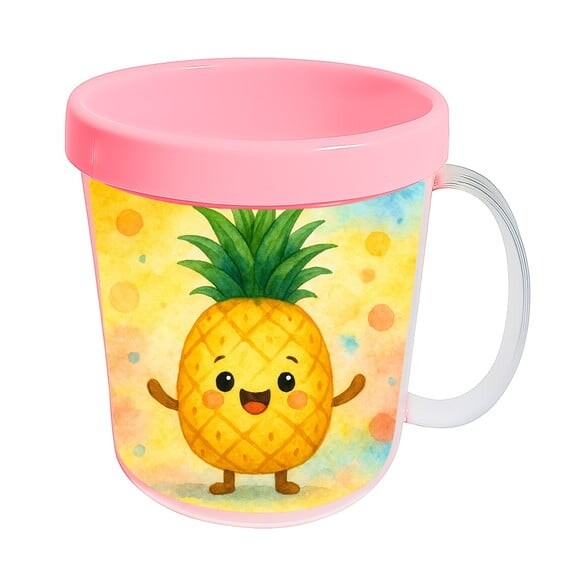 Caneca Acrílica Infantil Personalizada Abacaxi
