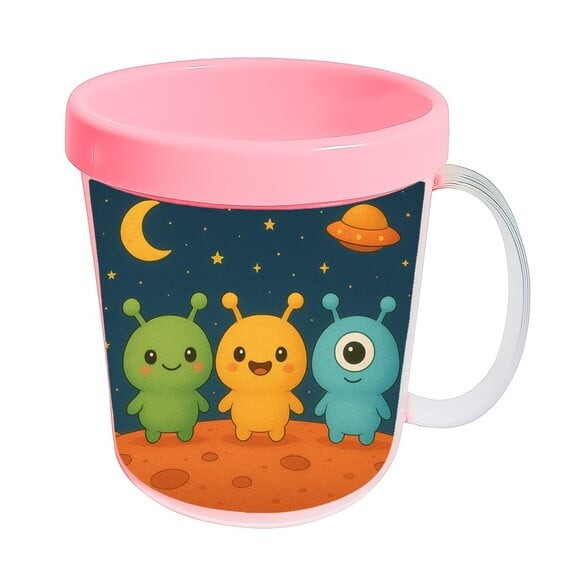 Caneca Acrílica Infantil Personalizada Alienígenas Fofos