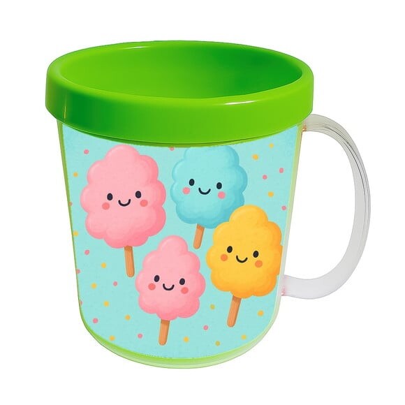 Caneca Acrílica Infantil Personalizada Algodão Doce