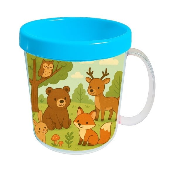 Caneca Acrílica Infantil Personalizada Animais da Floresta