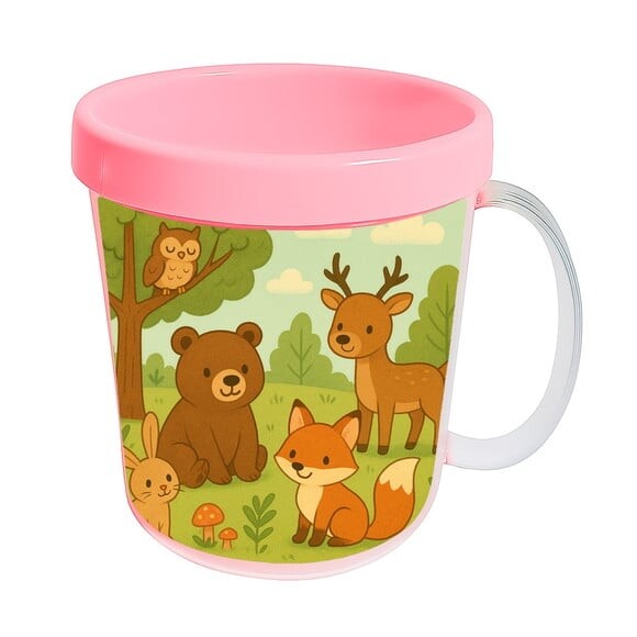 Caneca Acrílica Infantil Personalizada Animais da Floresta