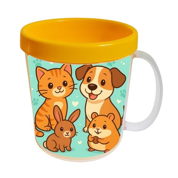 Caneca Acrílica Infantil Personalizada Animais de Estimação