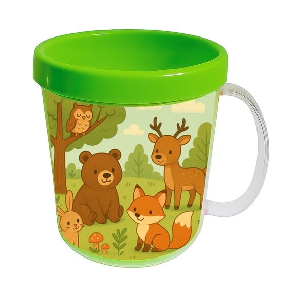 Caneca Acrílica Infantil Personalizada Animais da Floresta