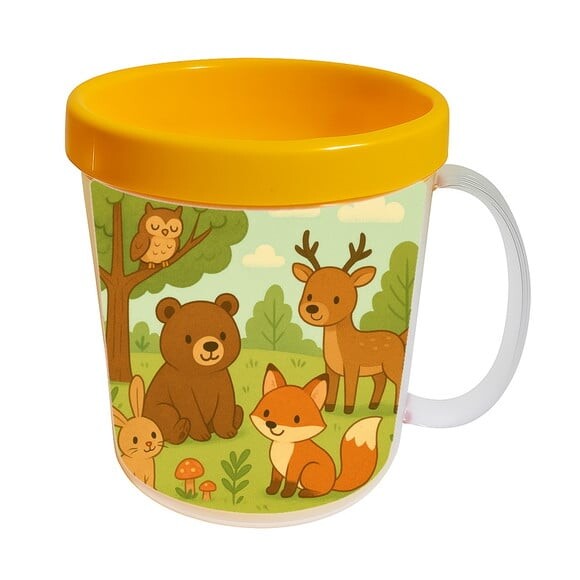 Caneca Acrílica Infantil Personalizada Animais da Floresta