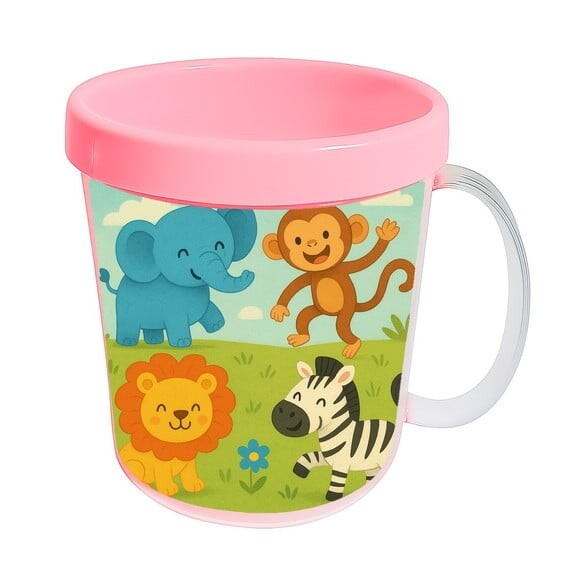 Caneca Acrílica Infantil Personalizada Animais Divertidos