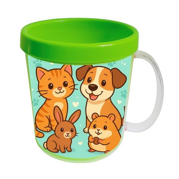 Caneca Acrílica Infantil Personalizada Animais de Estimação