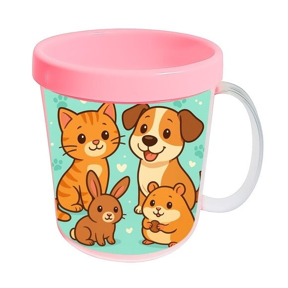 Caneca Acrílica Infantil Personalizada Animais de Estimação