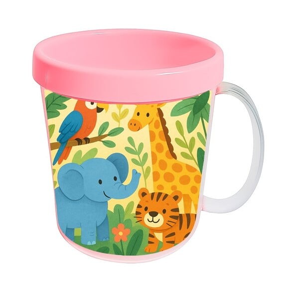 Caneca Acrílica Infantil Personalizada Animais Exóticos