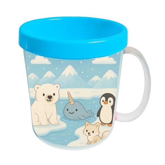 Caneca Acrílica Infantil Personalizada Animais do Ártico