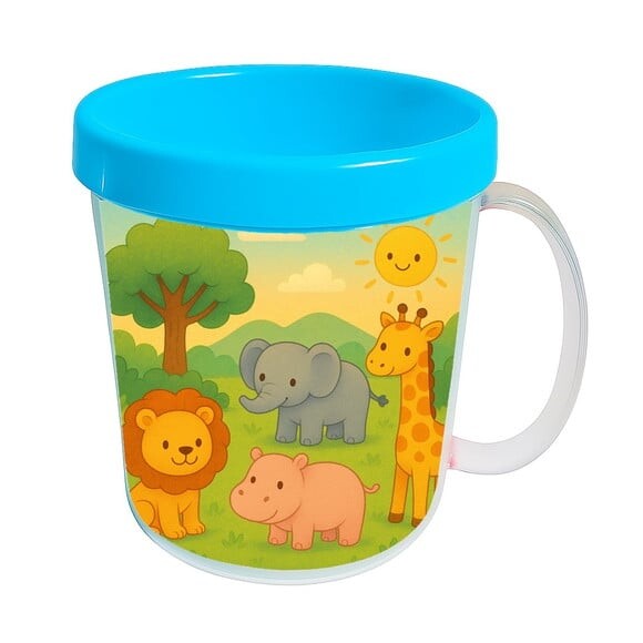 Caneca Acrílica Infantil Personalizada Animais Selvagens