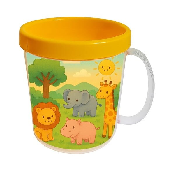 Caneca Acrílica Infantil Personalizada Animais Selvagens