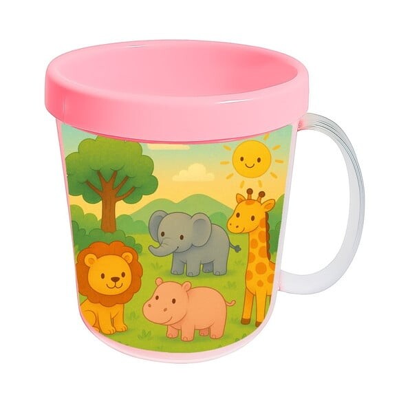Caneca Acrílica Infantil Personalizada Animais Selvagens