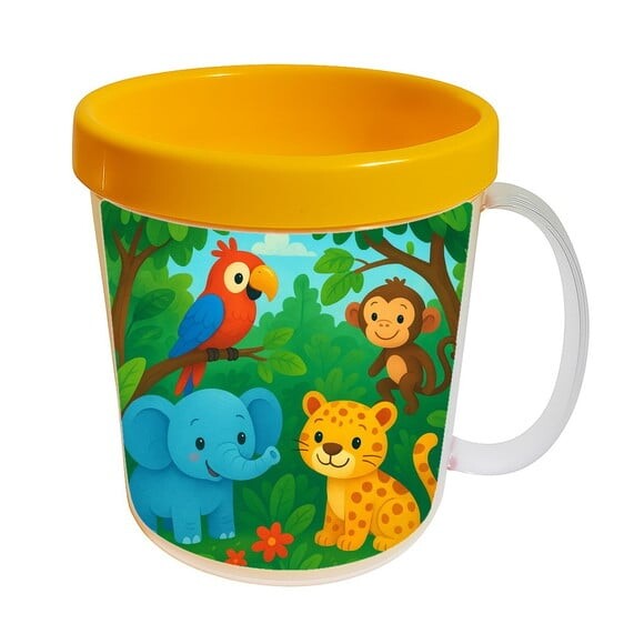 Caneca Acrílica Infantil Personalizada Animais Tropicais