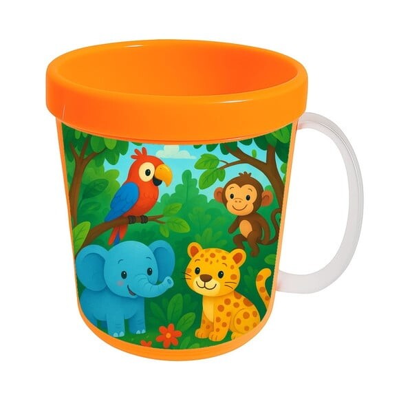 Caneca Acrílica Infantil Personalizada Animais Tropicais