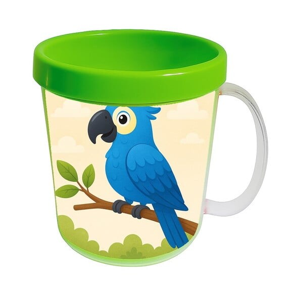 Caneca Acrílica Infantil Personalizada Arara Azul