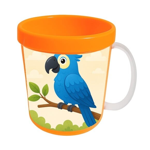 Caneca Acrílica Infantil Personalizada Arara Azul