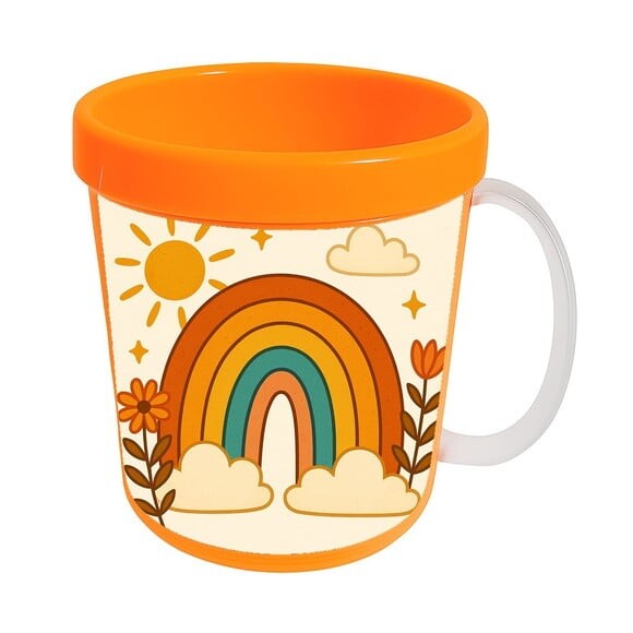 Caneca Acrílica Infantil Personalizada Arco-íris Boho