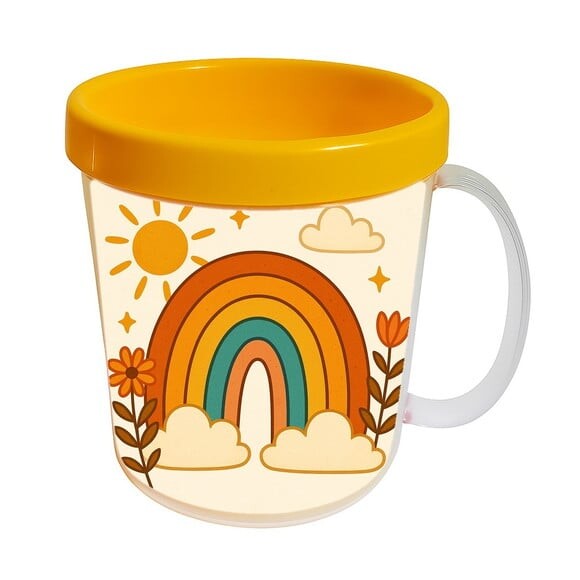 Caneca Acrílica Infantil Personalizada Arco-íris Boho