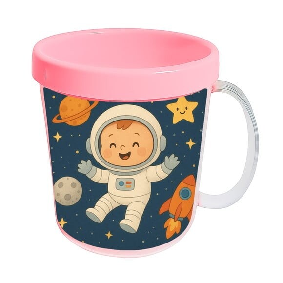 Caneca Acrílica Infantil Personalizada Astronauta Baby