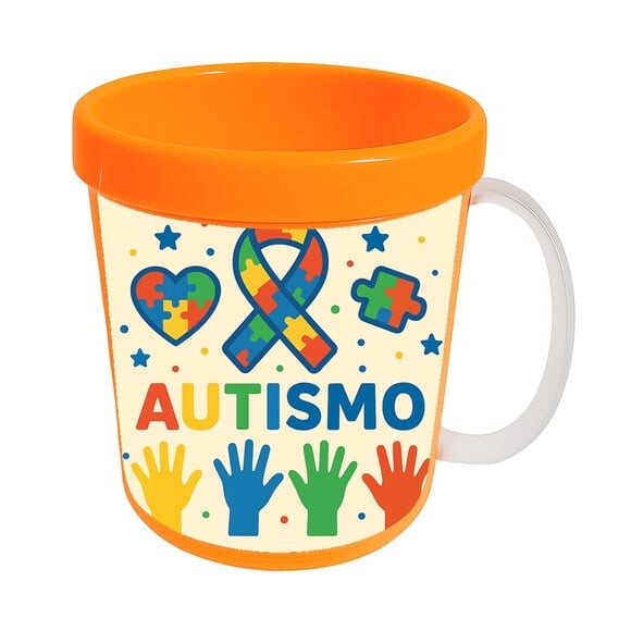 Caneca Acrílica Infantil Personalizada Autismo