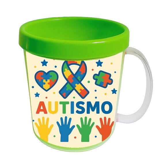 Caneca Acrílica Infantil Personalizada Autismo