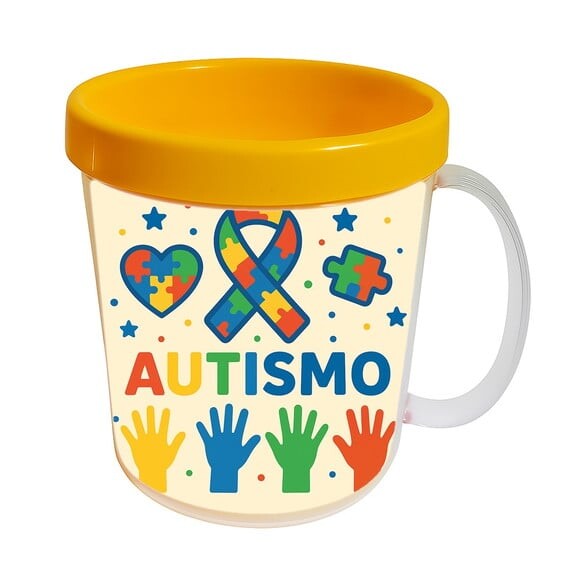 Caneca Acrílica Infantil Personalizada Autismo