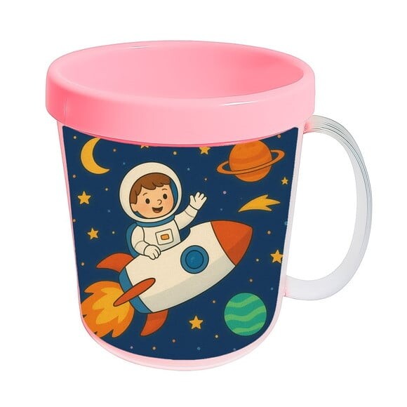 Caneca Acrílica Infantil Personalizada Aventura Espacial