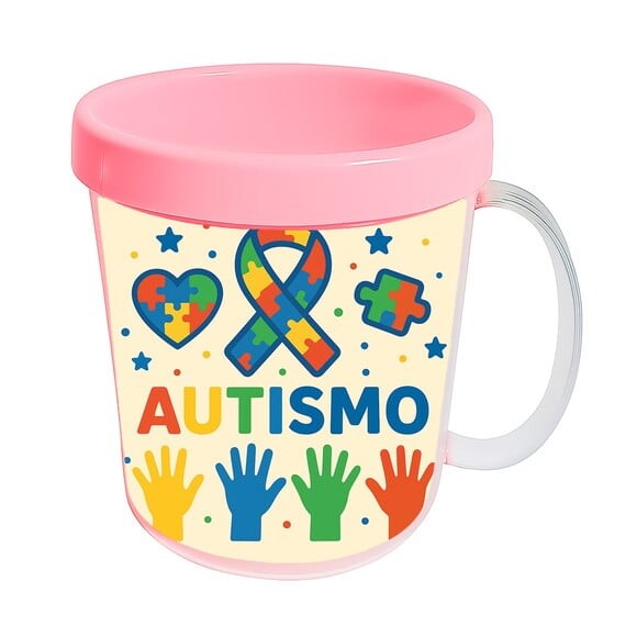 Caneca Acrílica Infantil Personalizada Autismo