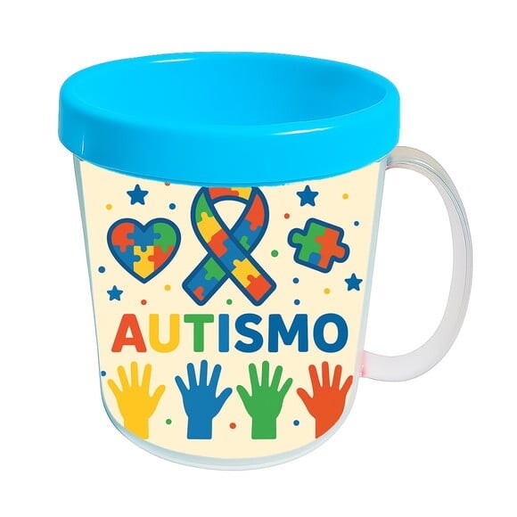 Caneca Acrílica Infantil Personalizada Autismo