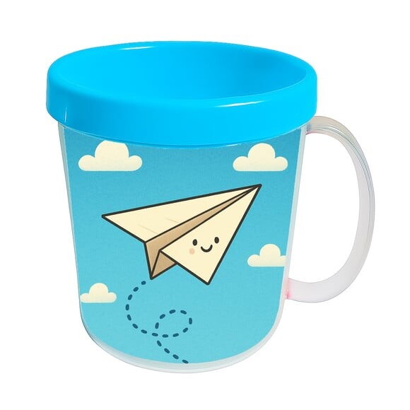 Caneca Acrílica Infantil Personalizada Aviãozinho de Papel