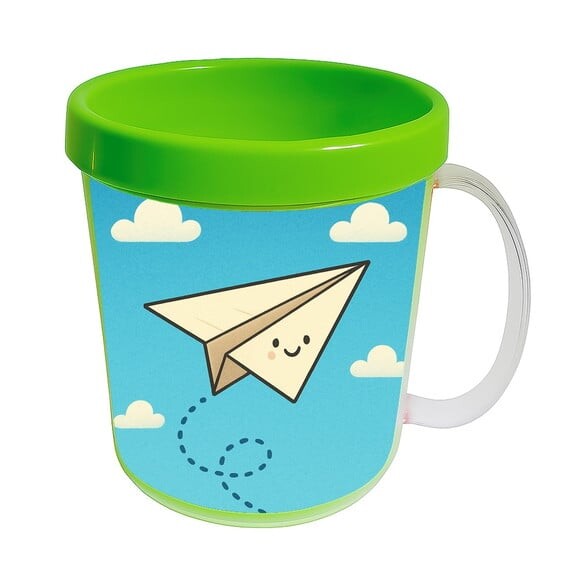 Caneca Acrílica Infantil Personalizada Aviãozinho de Papel