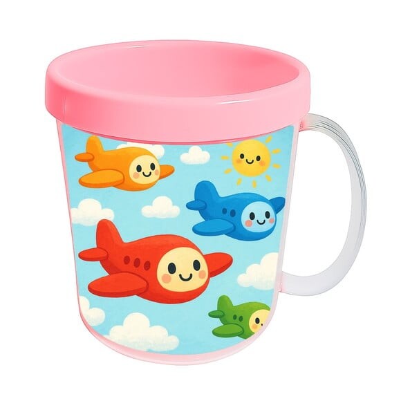 Caneca Acrílica Infantil Personalizada Aviões