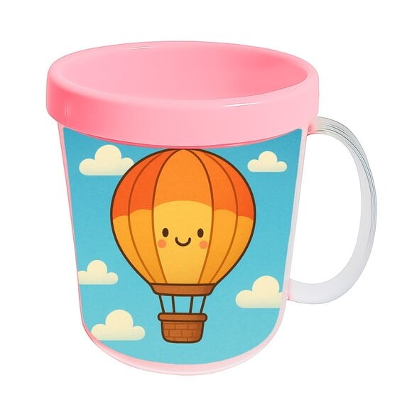Caneca Acrílica Infantil Personalizada Balão de Ar Quente