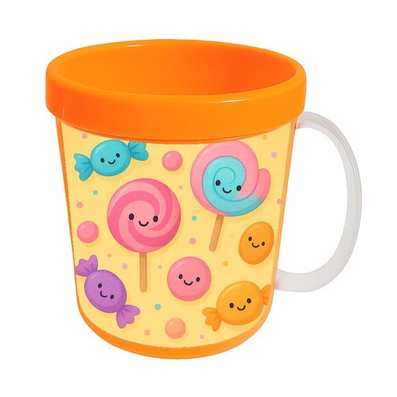 Caneca Acrílica Infantil Personalizada Balas e Pirulitos