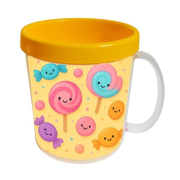 Caneca Acrílica Infantil Personalizada Balas e Pirulitos