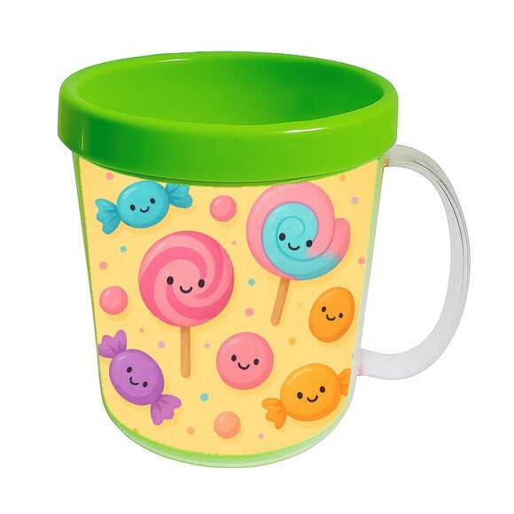 Caneca Acrílica Infantil Personalizada Balas e Pirulitos