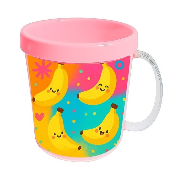 Caneca Acrílica Infantil Personalizada Bananas Divertidas
