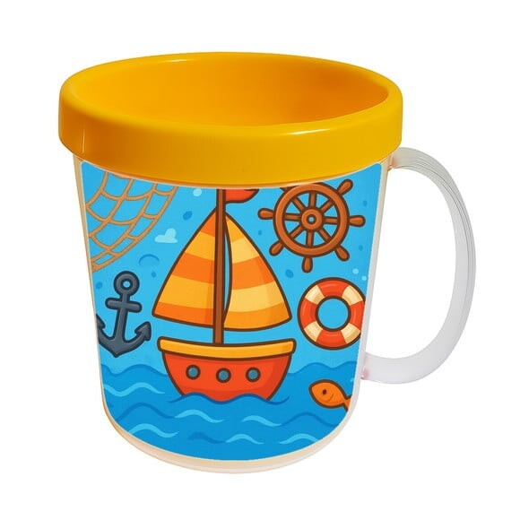 Caneca Acrílica Infantil Personalizada Barquinho