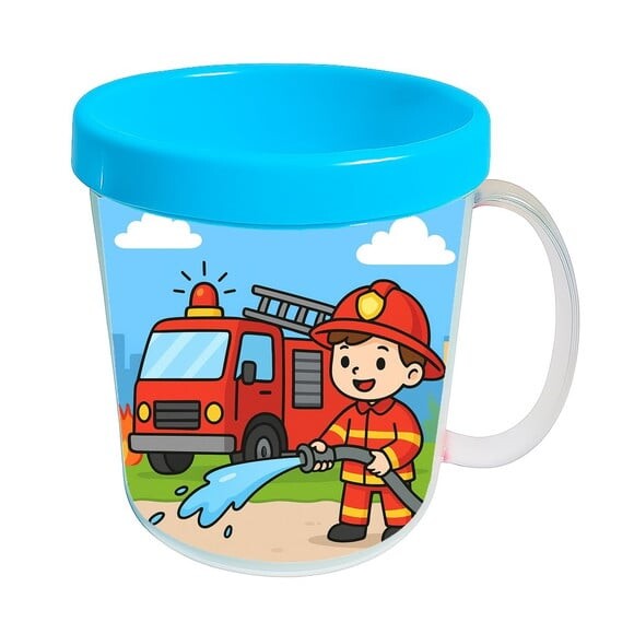 Caneca Acrílica Infantil Personalizada Bombeiros