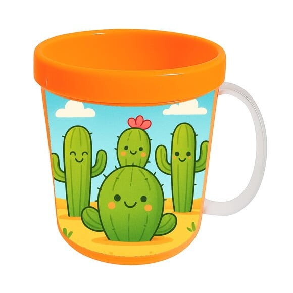 Caneca Acrílica Infantil Personalizada Cactos Fofos