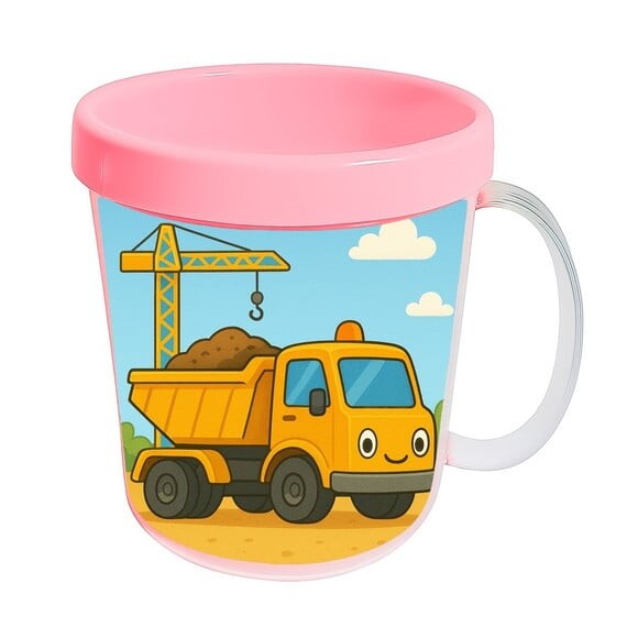 Caneca Acrílica Infantil Personalizada Caminhão Caçamba