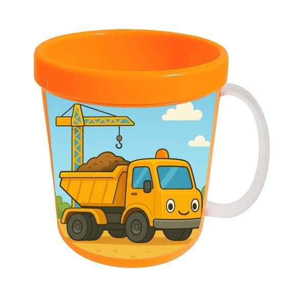 Caneca Acrílica Infantil Personalizada Caminhão Caçamba