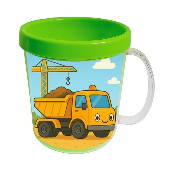 Caneca Acrílica Infantil Personalizada Caminhão Caçamba
