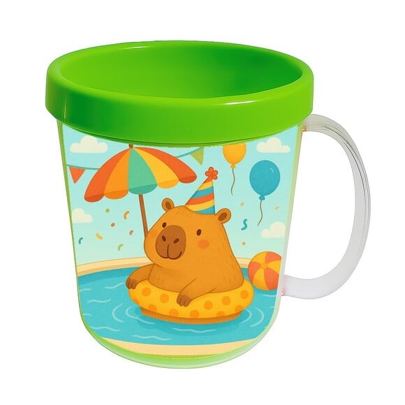 Caneca Acrílica Infantil Personalizada Capivara Pool Party