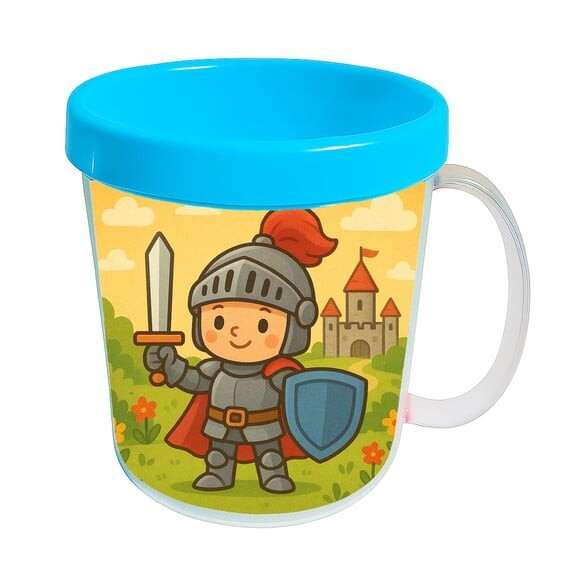 Caneca Acrílica Infantil Personalizada Cavaleiro Medieval