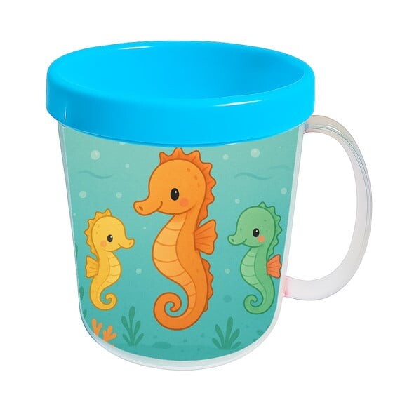 Caneca Acrílica Infantil Personalizada Cavalos Marinhos
