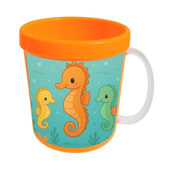 Caneca Acrílica Infantil Personalizada Cavalos Marinhos