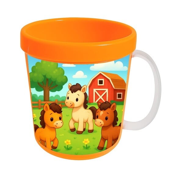 Caneca Acrílica Infantil Personalizada Cavalinhos