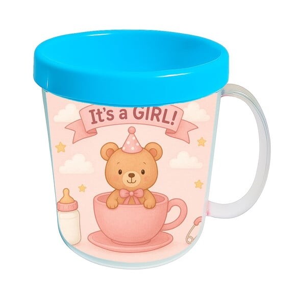 Caneca Acrílica Infantil Personalizada Chá de Bebê Menina