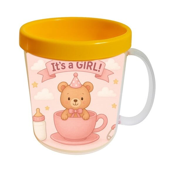 Caneca Acrílica Infantil Personalizada Chá de Bebê Menina